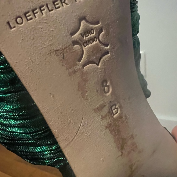 Green Loeffler Randall heels. - Picture 3 of 4